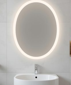 Gương soi đèn led bàn trang điểm hình Oval