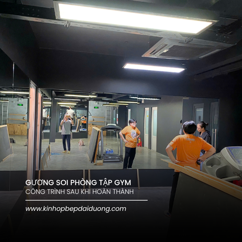 thi công gương soi phòng tập Gym tại KDC Trung Sơn, Bình Chánh