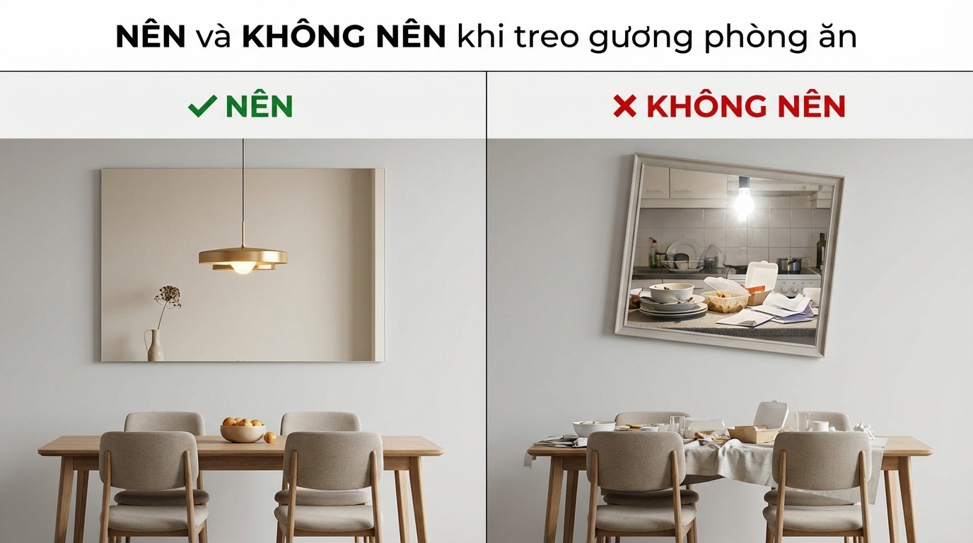cac vi tri treo guong phong an nen va khong nen de tranh phan chieu bat loi