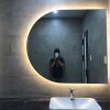 Gương soi đèn led phòng tắm, bàn phấn chữ D – đèn hắt