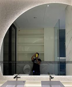 Gương soi đèn led phòng tắm, bàn phấn hình quạt