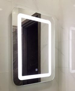 Gương soi đèn led chữ nhật bo góc