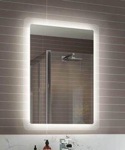 Gương soi đèn led hình viền phun mờ