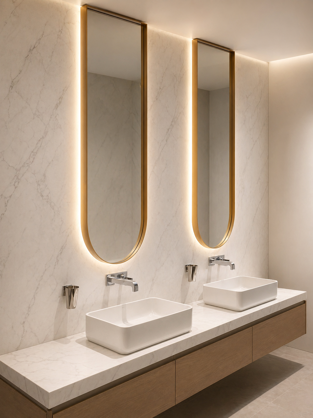 Gương soi đèn led hình vòm ngược phòng tắm guong soi den led hinh vom nguoc phong tam ai clean
