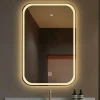 Gương chữ nhật bo góc đèn viền Led trước + sau