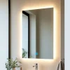 Gương chữ nhật đèn Led hắt sau