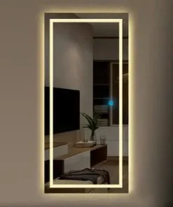 Gương soi toàn thân đèn led chữ nhật trước và sau