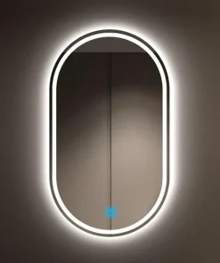 Gương soi đèn viền Led oval trước + sau