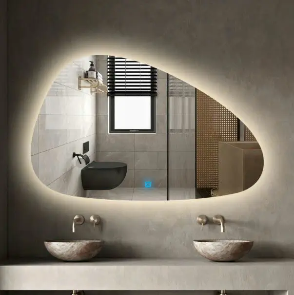 Gương soi đèn led hình sỏi ngang guong soi ngang den led 01